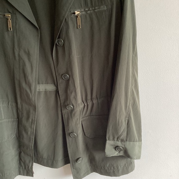 Chico’s Military Utility Jacket Green Size 2 (8/10) - Picture 2 of 8